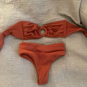 Kulani Kinis rust orange strapless bikini